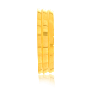Premium Golden Wide Band <b>Ring</b> with Elegant Multi-Line Raised Design for <b>Men</b> and Women The Enhance Women Gold Band <b>Ring</b> - Product Image 3
