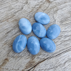 Ópalo Azul Natural AAA+ Cabujón Ovalado Calibrado con Reverso Plano para Joyería, Todos los Tamaños Disponibles - Product Image 2