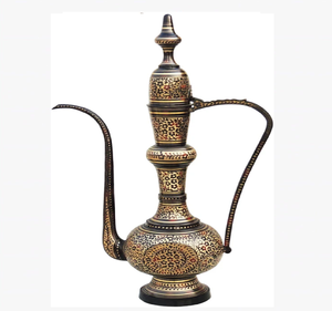 Miroir Surahi en laiton doré antique, orné et élégant, de style royal, avec motifs abstraits détaillés, finition polie, prix de gros - Product Image 4