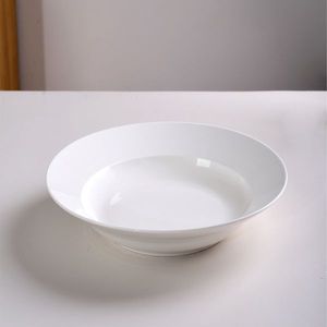 Modern 9.5 Inch Salad Serving Dinner Plates Set 6 White-Dishwasher Microwave Oven Safe Scratch Resistant - Product Image 3