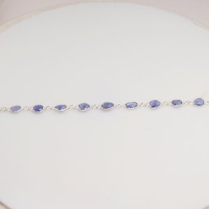 Natural Tanzanite 925 Sterling Silver <b>Adjustable</b> Tennis <b>Bracelet</b> Faceted Gemstone Minimalist Dainty Jewelry Gift For Women - Product Image 2