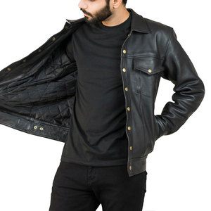 Econex Sports Men's <b>Slim</b> <b>Fit</b> PU Leather Bomber <b>Jacket</b> Breathable Turn-down Collar Zipper Closure Solid Color Casual - Product Image 1