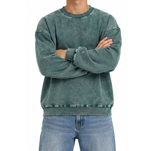 Sweat-shirt décontracté pour homme, coupe oversize, col rond, couleur unie, manches classiques, en molleton bouclette, idéal pour l'automne, en coton - Product Image 6