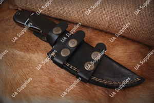 Cuchillo de Caza y Camping de Acero de Damasco Profesional de Alta Calidad con Hoja Fija, Mango de Madera de Palisandro y Cuerno de Carnero, Venta al por Mayor DIY EDC - Product Image 6