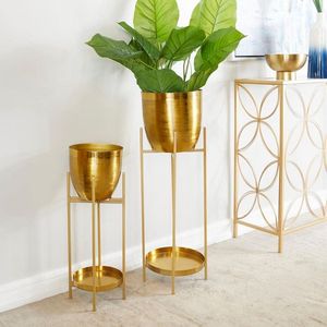 Jardinière en métal avec support, élégante, pour hôtel, restaurant, bureau, entrée, décoration de jardin - Product Image 1