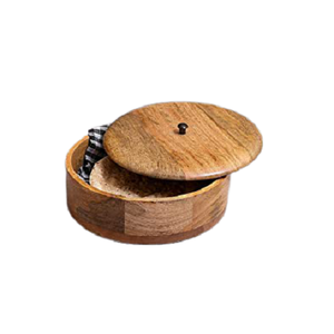 Finest Quality Round Shape Wooden Hot <b>Pot</b> Roti Dabba With <b>Lid</b> For Restaurant Kitchenware Chapati Container - Product Image 1