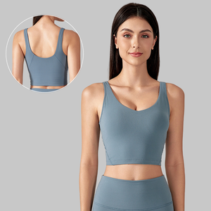 Printed High Support Breathable Eco-Friendly Sport Backless Bra for Yoga Fitness Gym Women with Removable Push-Up Cups - Product Image 2