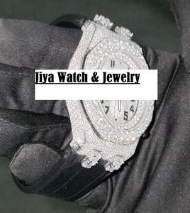 <b>Men's</b> Luxury Fashion Square Dial Mixed Scale Glass Window Moissanite Diamond Alloy Rubber Band MIYOTA Automatic <b>Watch</b> - Product Image 2