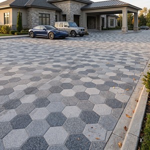 400x400mm 12mm Heavy Duty Vitrified Parking <b>Floor</b> Tiles Punch Finish Outdoor Anti Slip Driveway <b>Garden</b> Walkway Commercial - Product Image 4