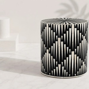Tabouret décoratif moderne le plus vendu, design indien de luxe unique avec incrustation en os, idéal pour chambre à coucher et appartement scolaire - Product Image 4