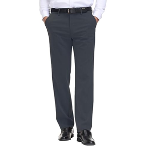 <b>Men</b> Straight Leg Business Trousers Anti Wrinkle Midweight Zipper Fly <b>Stretch</b> Polyester Woven Office Pants Formal Daily Wear - Product Image 1