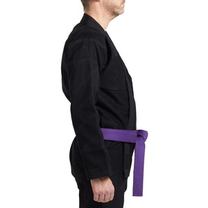 Kimono de karaté noir et violet pour homme, 100% coton, ajusté, respirant, logo personnalisé, taille adulte - Product Image 4