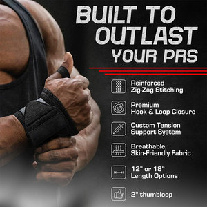 Contemporary Look Weightlifting Wrist Wraps With Customizable Packaging Strong Support System <b>Strength</b> <b>Training</b> Wrist Wraps - Product Image 3