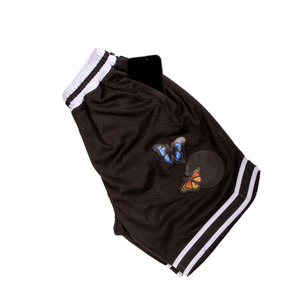 Shorts de basketball athlétiques élégants et personnalisés en 100 % polyester tricoté de haute qualité avec logo frontal sur la taille, grandes tailles - Product Image 3