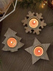Support à bougie en bois massif de haute qualité, porte-bougie décoratif pour la décoration de la maison, cadeau de Noël, Diwali - Product Image 5