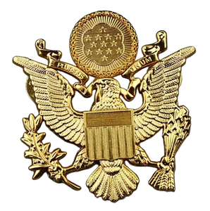 Badge Aigle Métallique Personnalisé avec Drapeau et Bouclier, Moulé sous Pression, à Fixation par Épingle de Sécurité, Forme Irrégulière, Style Classique, pour Promotion et Décoration - Product Image 2