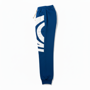 PRO ENTERPRISES <b>Men's</b> Blue Cotton/Nylon Sweatpants <b>White</b> Side Stripe Logo Elastic Waist Anti-static Acid Wash High Waist - Product Image 3