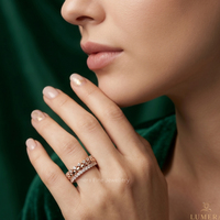 Anillo de Eternidad con Diamantes Cultivados en Laboratorio Certificados por IGI para Mujer |   Anillo de Boda Apilable de Oro Sólido de 9K, 10K, 14K y 18K |