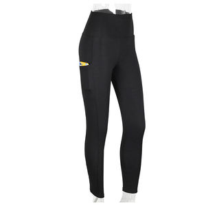 Leggings de sport sans couture pour femme, taille haute, avec poches, patchwork, extensibles dans les quatre sens, en Spandex/Nylon - Product Image 5