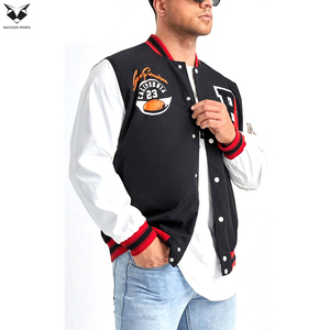 Customized Logo Heavyweight Wool Varsity Jacket Genuine Cowhide Leather Sleeve Unisex High School Baseball Bomber Jackets - Product Image 3