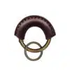 Porte-clés artisanal éco-responsable vintage avec sangle en cuir courbée et bords cousus, en laiton et cuir forgé à la main pour hommes et femmes - Product Image 2