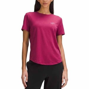 เสื้อยืดสตรีผ้าสแปนเด็กซ์/คอตตอนถักแบบหลวมสไตล์สตรีทแวร์สำหรับฤดูร้อน คอกลม ระบายอากาศ แห้งเร็ว รับผลิตตามแบบ OEM - Product Image 6