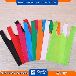 NIDY Plain W Cut Non Woven Grocery Bag Eco Friendly Reusable Shopping Carry Bag for Retail Supermarket and Daily Use. - Product Image 6