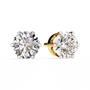Luxury <b>Tops</b> Round Cut E VS 1ct Each Lab Grown Diamond 14K Gold IGI Certified <b>Earring</b> <b>Tops</b> for Gift Party & Anniversary - Product Image 1