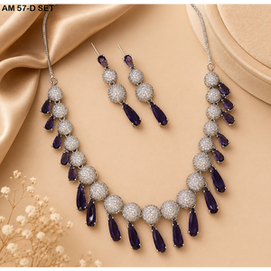 Parure de collier de luxe MIJ avec diamants américains et pierres CZ, bijoux de mariée plaqué argent, colliers de mode en alliage plaqué or - Product Image 6