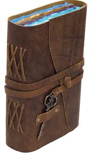 Full Grain Genuine Leather Hardcover <b>Vintage</b> Handmade Gift Journal Notebook Bound Diary Deckle Edge Unlined Papers <b>Key</b> Wrap - Product Image 5