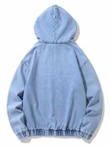 เสื้อฮู้ดเดนิมคุณภาพพรีเมียมสำหรับผู้ชายพร้อมกระเป๋าจิงโจ้ - Product Image 6