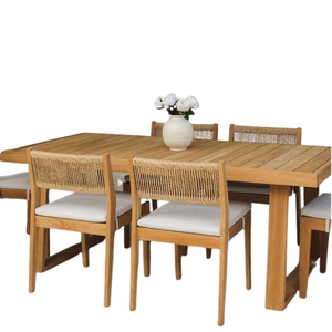 <b>4</b>/6/8 Seater Modern <b>Dining</b> <b>Set</b> Solid <b>Wood</b> Table And Brown Leather <b>Chairs</b> Custom Material/ Color/ Size/ Cushion - Product Image 5