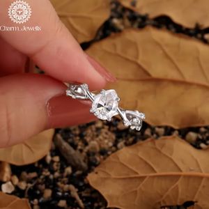 Bague de fiançailles Charm_Jewells en moissanite taille coussin, argent 925 plaqué or, certifiée IGI, sertissage à griffes vintage, bijoux pour femme - Product Image 4