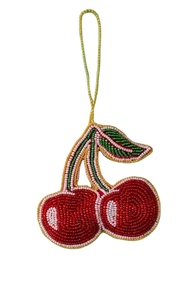 Magnifique porte-clés et accessoires de sac en perles brodées de couleur verte et bleue, motif d'arbre, en provenance d'Inde - Product Image 2