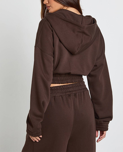 Conjunto de Ropa Deportiva de Invierno y Otoño para Mujer, Corte Regular, Cintura Elástica, Estilo Urbano, Doble Costura, Manga Larga, Pantalones Deportivos Cortos - Product Image 6