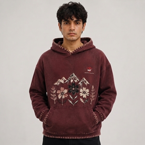 Modern Casual Outfits <b>Mens</b> Distressed Hoodie Stylish Embroidered <b>Pullover</b> Sweatshirt with Relaxed Fit for <b>MEN</b> - Product Image 4