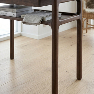 Console en bois massif nordique marron, table d'appoint minimaliste pour entrée, bureau d'appoint pour couloir avec tiroir de rangement - Product Image 4