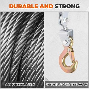 Tirador de cable de acero de alta resistencia con trinquete para embarcaciones, uso marino y elevación automotriz - Product Image 6
