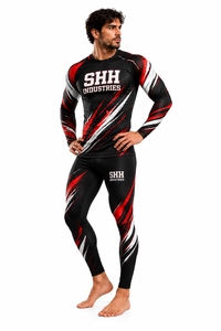 SHH Industries Custom <b>Men's</b> Long Sleeve MMA BJJ Rash Guard <b>Compression</b> <b>Shirt</b> Sublimated Grappling Training Gym Sportswear OEM - Product Image 5