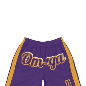 กางเกงบาสเก็ตบอลสตรีทพิมพ์โลโก้ Omega Psi Phi แบบสั่งทำพิเศษ มีเชือกผูกเอว ระบายอากาศได้ดี ผ้าตาข่ายกันลม ผ้าแคนวาส 100% ผ้าฝ้าย มีกระเป๋า ดีไซน์เข้าชุด - Product Image 5
