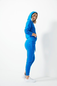 Ensemble de survêtement à capuche pour femmes, imprimé animal blanc, bandes latérales, vêtements de sport décontractés, pantalon à cordon de serrage à manches longues, tenue deux pièces - Product Image 2
