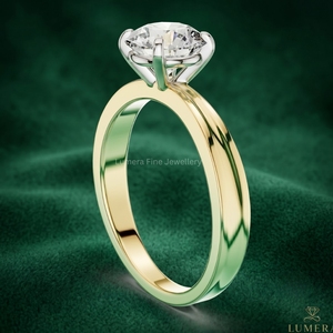 Bague de fiançailles solitaire en diamant rond de couleur D-E cultivé en laboratoire certifié IGI, or jaune 9KT 10KT 14KT 18KT, bague de luxe pour femmes - Product Image 3