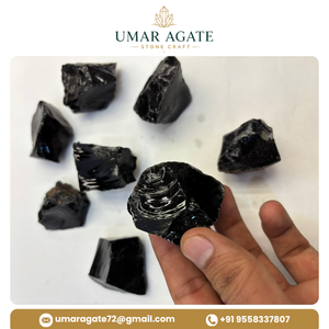 หินออบซิเดียนดำธรรมชาติแบบดิบจำนวนมาก – หินคริสตัลออบซิเดียนดำแบบหยาบขายส่ง - Product Image 6
