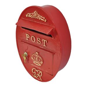 ตู้ไปรษณีย์ติดผนังตกแต่งบ้าน รูปทรงวงรีเคลือบสีแดง ทำด้วยมือ ทนทานต่อสภาพอากาศ ราคาขายส่ง - Product Image 2