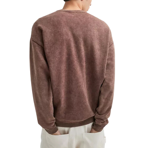 Sudaderas con cuello redondo de lavado ácido, peso pesado, 100% algodón, forro polar sólido, hechas a medida, sudadera con capucha informal de invierno para hombre, Pakistán - Product Image 4