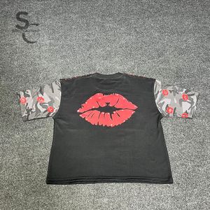 T-shirt en coton 100% personnalisable avec strass surdimensionnés et broderie effet vieilli, disponible aux prix fabricant et avec service OEM - Product Image 4