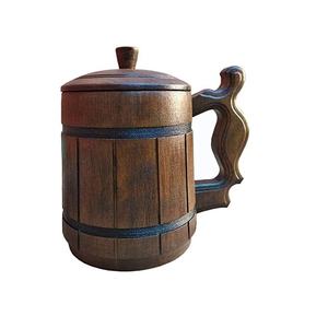 Jarra de cerveza de madera con tapa para bares en casa, hoteles, ecológica, estilo vikingo, rústica, vintage, taza de café, jarra de cerveza, regalo, vaso para beber - Product Image 4