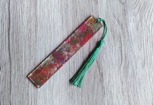 Marque-page en résine best-seller avec paillettes dorées, couleur rouge transparente, nouveaux articles artisanaux pour bibliothèque, bureau, porte-pages de livre - Product Image 6