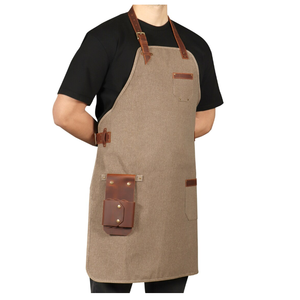 Delantal Unisex de Lona y Cuero Resistente con Correa Ajustable para Uso en Restaurantes y Bares - Product Image 2