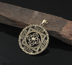 Designer Inspired Vintage Gold 925 Sterling <b>Silver</b> Victorian Style Embossed <b>Coin</b> <b>Necklace</b> Retro Matte Jewelry Bezel Setting - Product Image 5